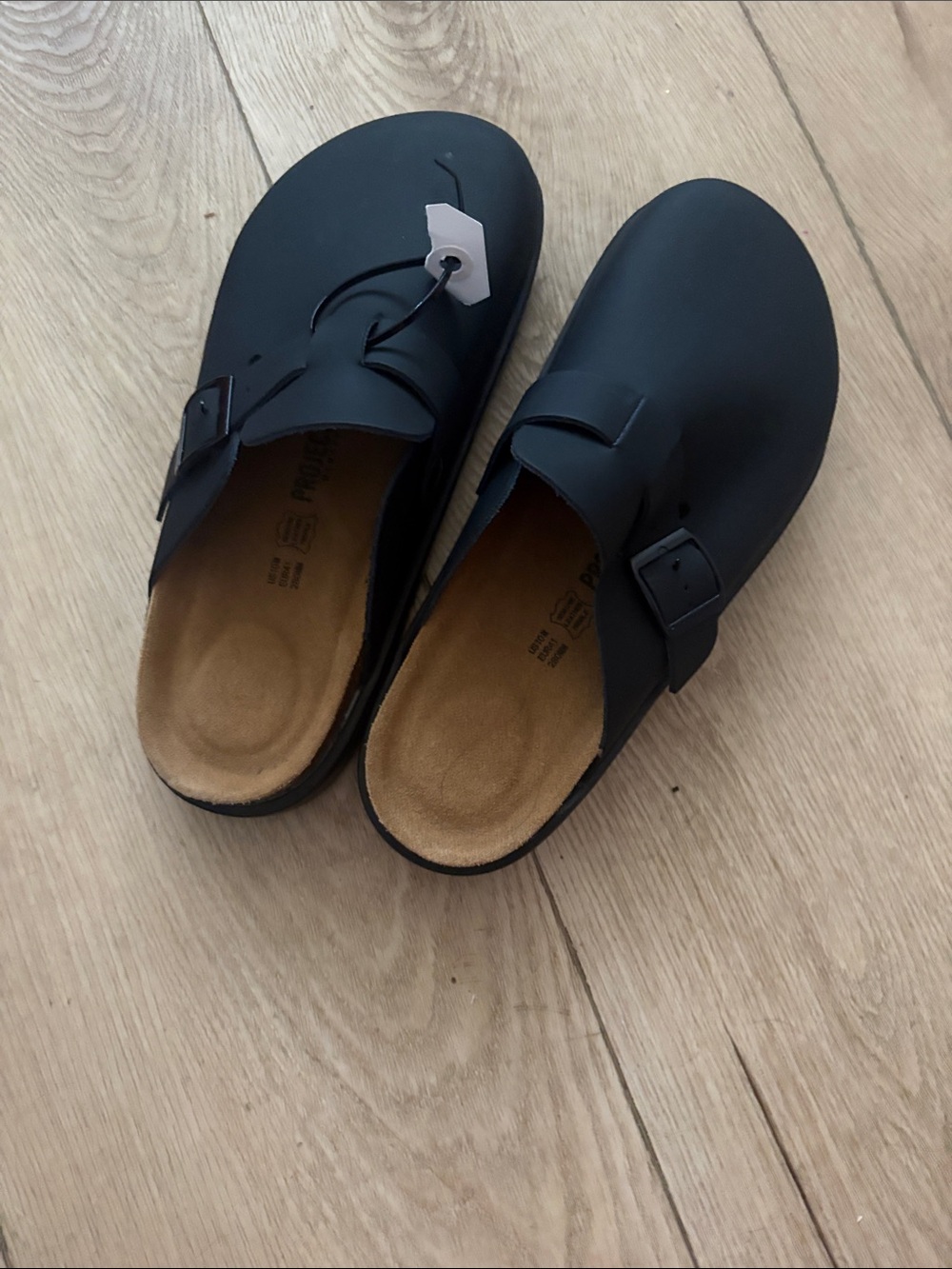 Black Slip-On Clog Mules with Buckle